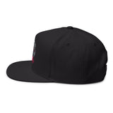 Motor Girl Embroidered Flat Bill Cap — Women's Biker Snapback Hat