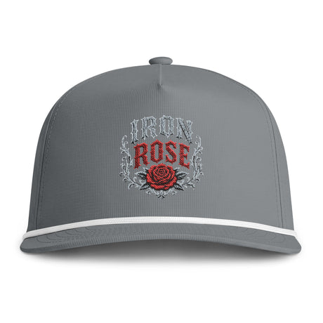 Embroidered "Iron Rose" Rope Cap — Vintage Floral Trucker Hat