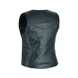 Women's Motorcycle Ladies Basic Gun Pocket Leather Vest