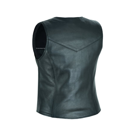 Women's Motorcycle Ladies Basic Gun Pocket Leather Vest