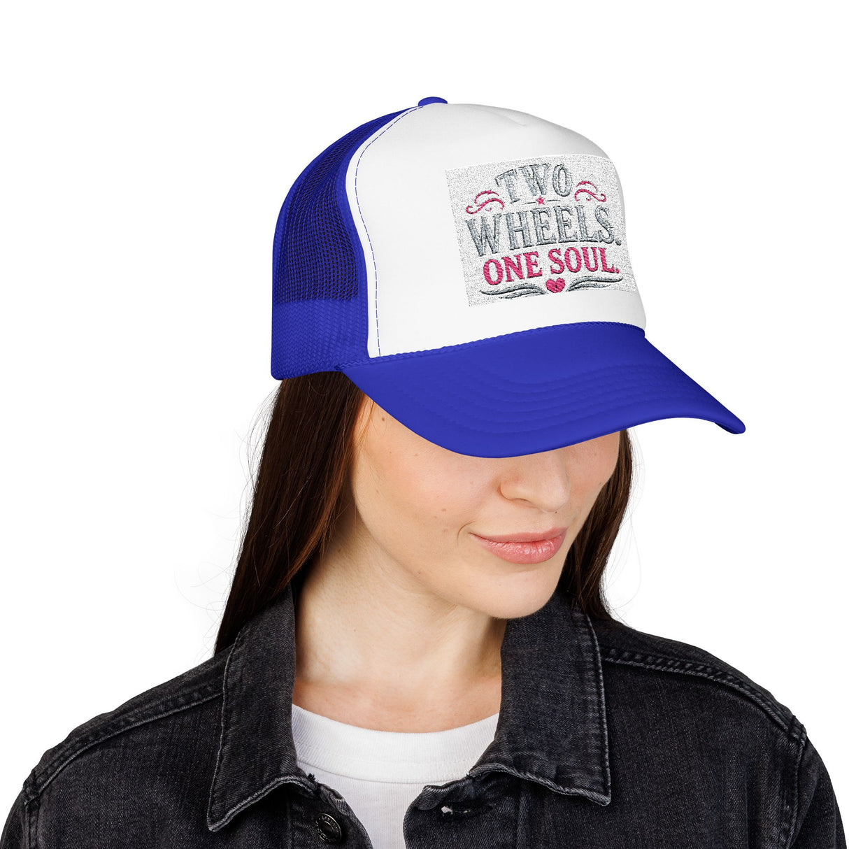 Trucker Hat – Two Wheels One Soul Motorcycle Foam Cap Printify