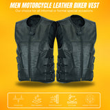 Men's Motorcycle Swat Team Style Leather Vest