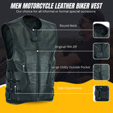 Men's Motorcycle Swat Team Style Leather Vest
