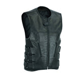 Men's Motorcycle Swat Team Style Leather Vest