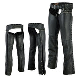 Low rise Ladies Motorcycle Leather Chaps Studded Women Biker