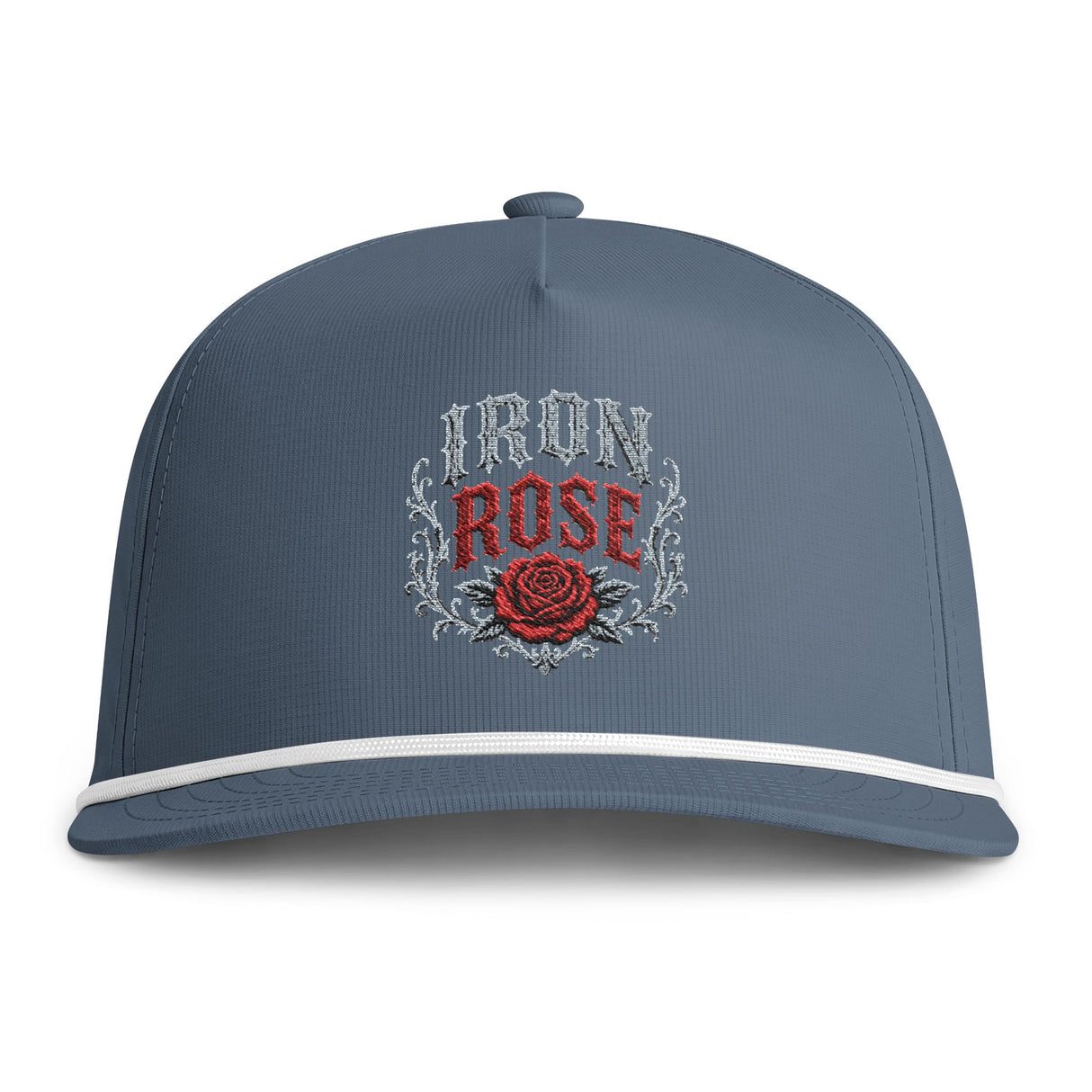 Embroidered "Iron Rose" Rope Cap — Vintage Floral Trucker Hat