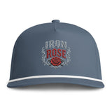 Embroidered "Iron Rose" Rope Cap — Vintage Floral Trucker Hat