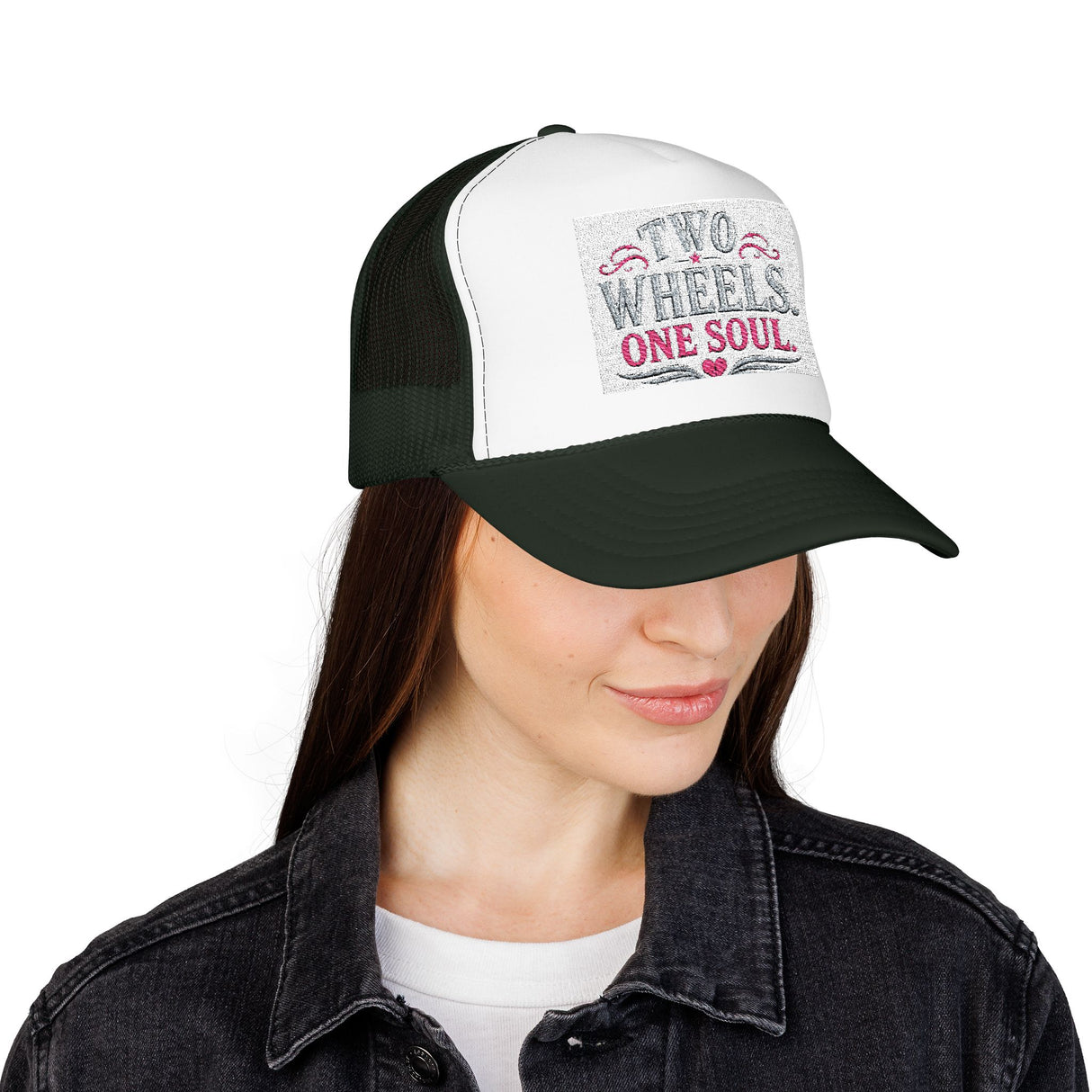 Trucker Hat – Two Wheels One Soul Motorcycle Foam Cap Printify