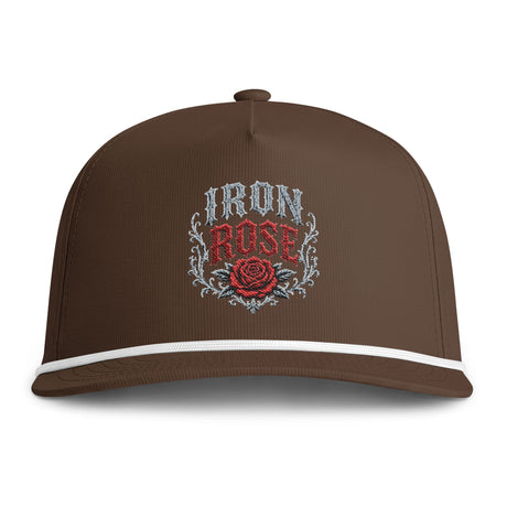 Embroidered "Iron Rose" Rope Cap — Vintage Floral Trucker Hat