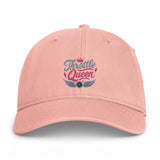 Throttle Queen Embroidered Cap — Vintage Coastal Washed Baseball Hat Printify
