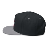 Motor Girl Embroidered Flat Bill Cap — Women's Biker Snapback Hat