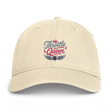 Throttle Queen Embroidered Cap — Vintage Coastal Washed Baseball Hat Printify