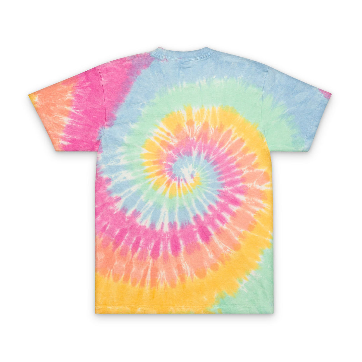 Tie-Dye Spiral Tee — Embroidered "Vibes & Love" Oversized T-Shirt