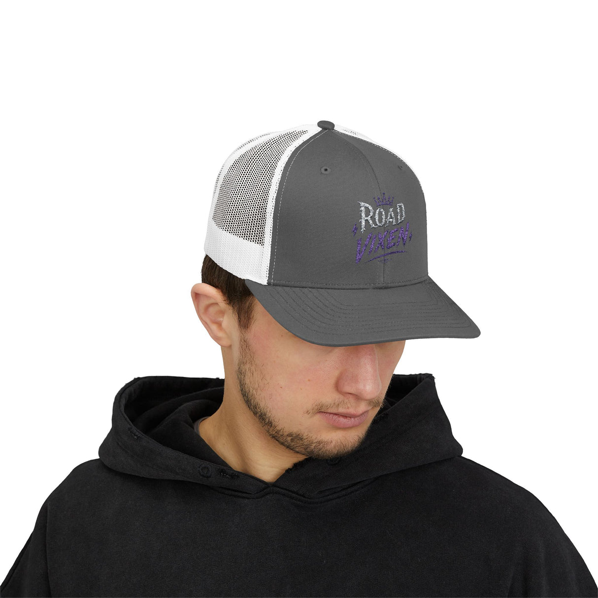 Road Vixen Trucker Cap — Retro Crown Snapback Mesh Hat