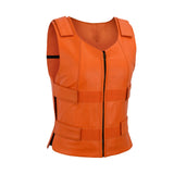 WCWV54941Orange Women Orange Bullet Proof Leather Vest