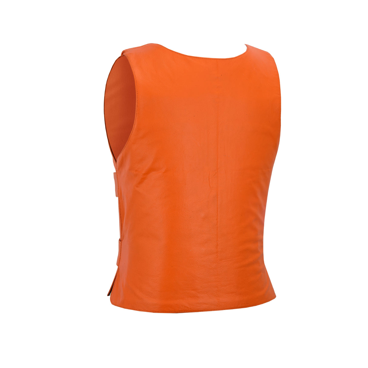 WCWV54941Orange Women Orange Bullet Proof Leather Vest