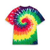 Tie-Dye Spiral Tee — Embroidered "Vibes & Love" Oversized T-Shirt