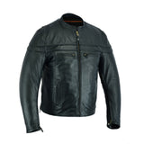 Men's ‘Crossover’ Black Leather Lightweight MC Jacket