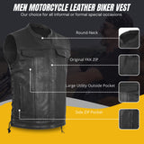 Men's Anarchy Motorcycle Club Concealed Carry Side Lace Leather Vest