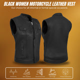 WCWV61541LAMB Women Black Vest made of Lamb Leather