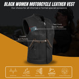 WCWV61541LAMB Women Black Vest made of Lamb Leather