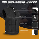 WCWV61541LAMB Women Black Vest made of Lamb Leather