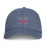 Throttle Queen Embroidered Cap — Vintage Coastal Washed Baseball Hat Printify