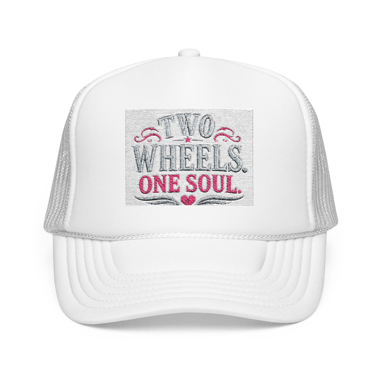 Trucker Hat – Two Wheels One Soul Motorcycle Foam Cap Printify