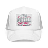 Trucker Hat – Two Wheels One Soul Motorcycle Foam Cap Printify