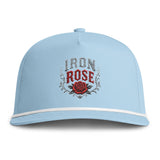 Embroidered "Iron Rose" Rope Cap — Vintage Floral Trucker Hat