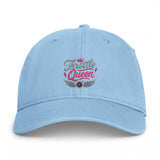 Throttle Queen Embroidered Cap — Vintage Coastal Washed Baseball Hat Printify