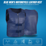 MEN BULLET PROOF STYLE BLUE LEATHER VEST