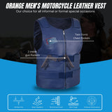MEN BULLET PROOF STYLE BLUE LEATHER VEST
