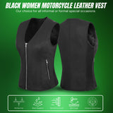 WCWV45841LMB WOMEN SIDE STRETCH VEST M/O LAMB LEATHER BLACK