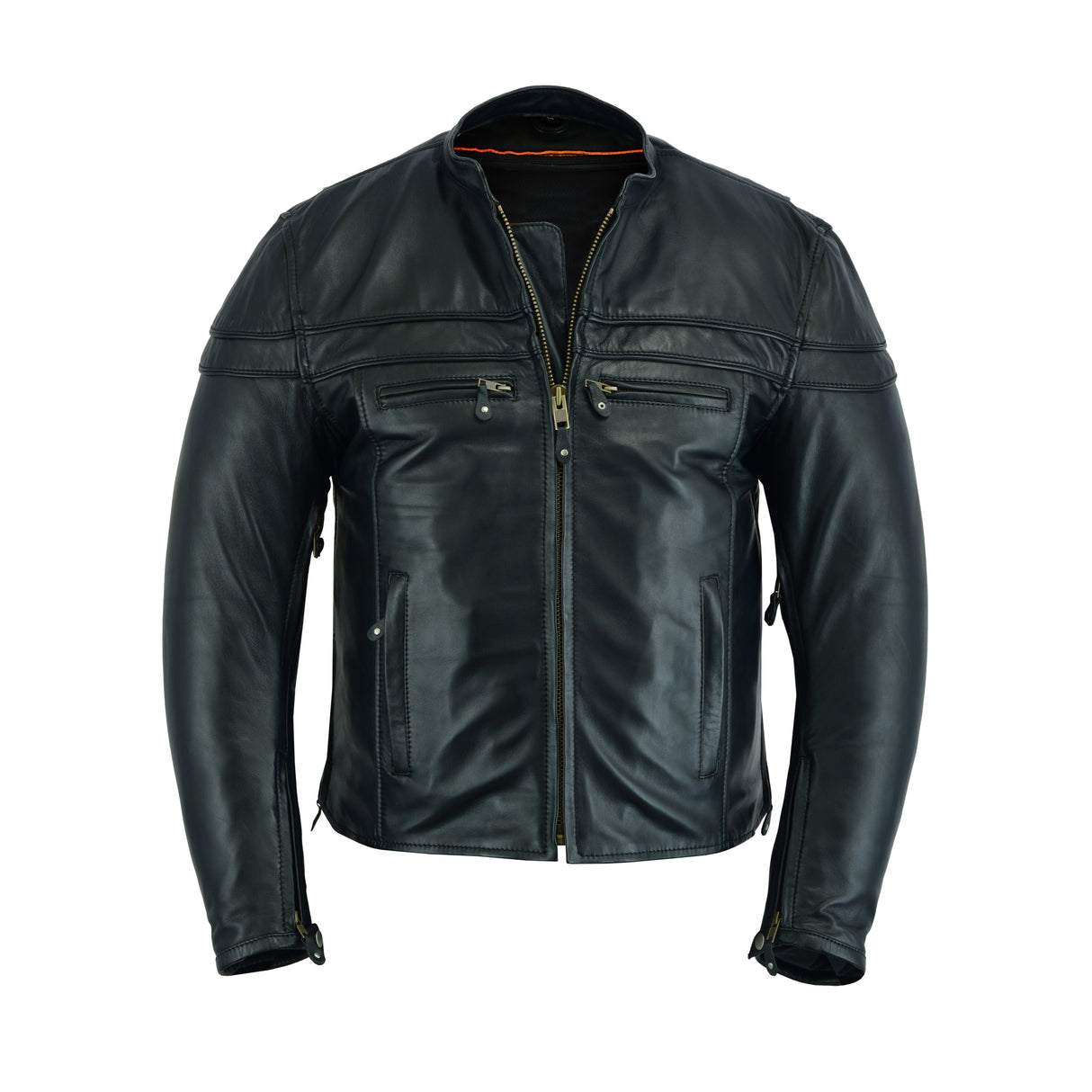 Men's ‘Crossover’ Black Leather Lightweight MC Jacket
