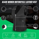 WCWV45841LMB WOMEN SIDE STRETCH VEST M/O LAMB LEATHER BLACK
