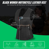 WCWV45841LMB WOMEN SIDE STRETCH VEST M/O LAMB LEATHER BLACK