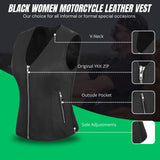 WCWV45841LMB WOMEN SIDE STRETCH VEST M/O LAMB LEATHER BLACK