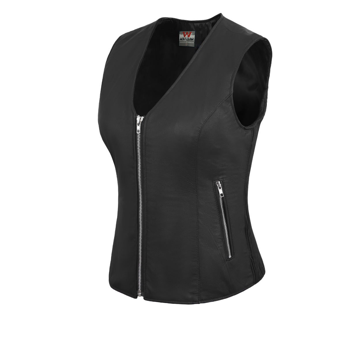 WCWV45841LMB WOMEN SIDE STRETCH VEST M/O LAMB LEATHER BLACK