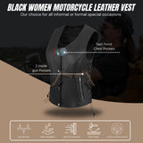 WOMEN BLACK VEST SIDE LACE M/O BUFFALO LEATHER