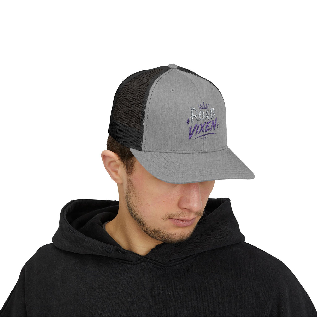 Road Vixen Trucker Cap — Retro Crown Snapback Mesh Hat