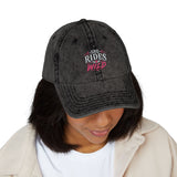 Vintage Embroidered Cap — "She Rides Wild" Retro Baseball Hat - Hats - Product View 14