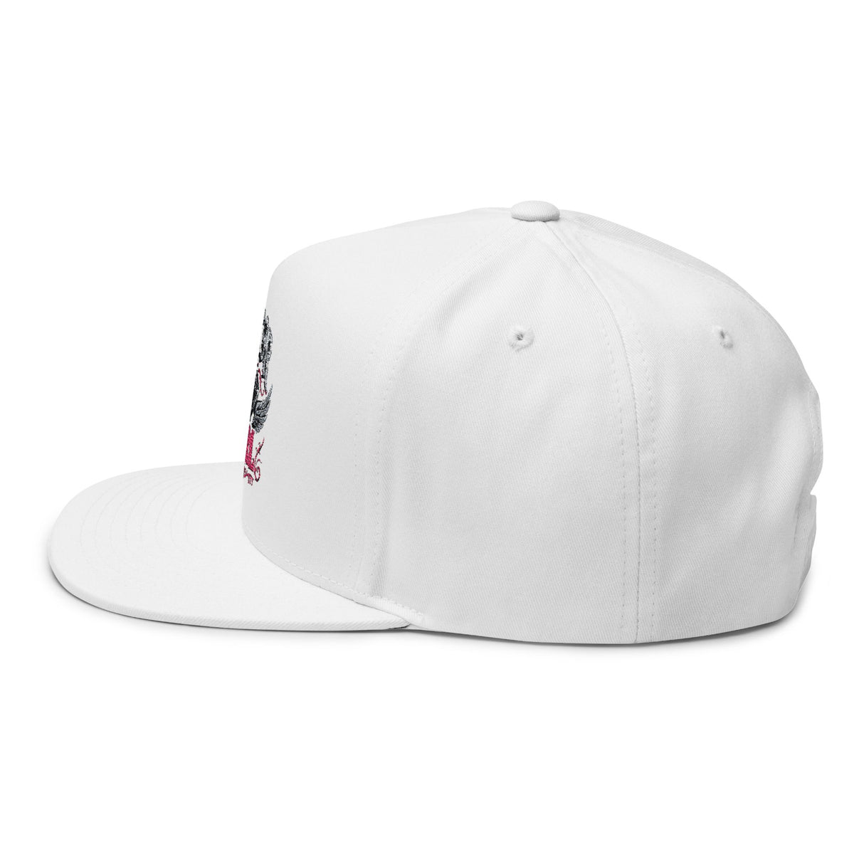 Motor Girl Embroidered Flat Bill Cap — Women's Biker Snapback Hat