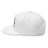 Motor Girl Embroidered Flat Bill Cap — Women's Biker Snapback Hat