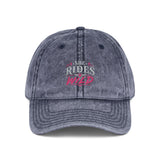 Vintage Embroidered Cap — "She Rides Wild" Retro Baseball Hat - Hats - Detail & Feature View