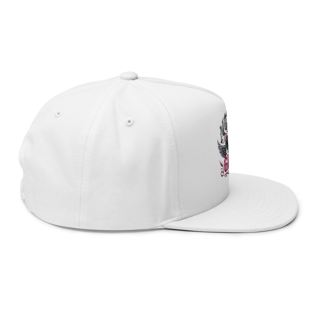 Motor Girl Embroidered Flat Bill Cap — Women's Biker Snapback Hat
