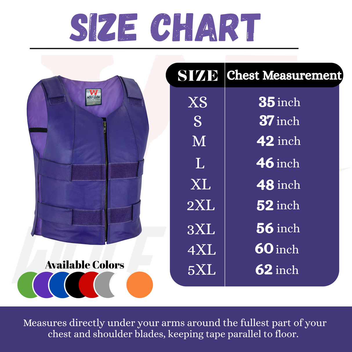 Bulletproof Men Leather Vest Purple color