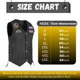 Army Black Men's Genuine 7 Pocket Motorcycle Biker Leather Vest