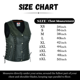 WCWV15841NKD Naked Women's Lace up side leather motorcycle vest