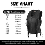 WCWV85841FRINGE WOMEN SIDE LACE VEST M/O BUFFALO LEATHER BLACK